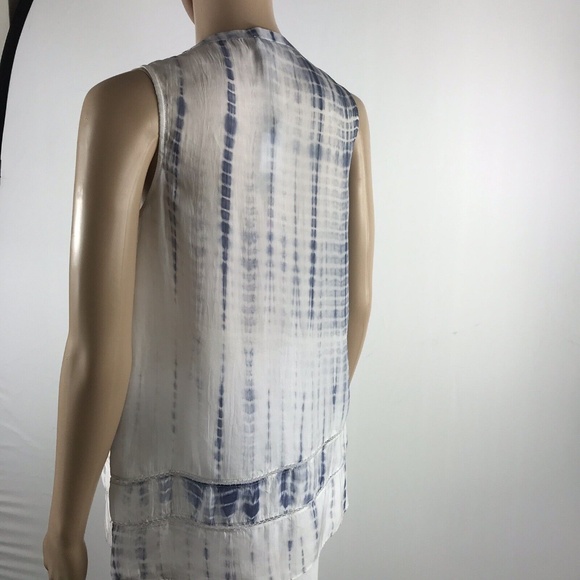 TANGERINE NYC Button down Sleeveless Shirt Tie Dye - Picture 6 of 12